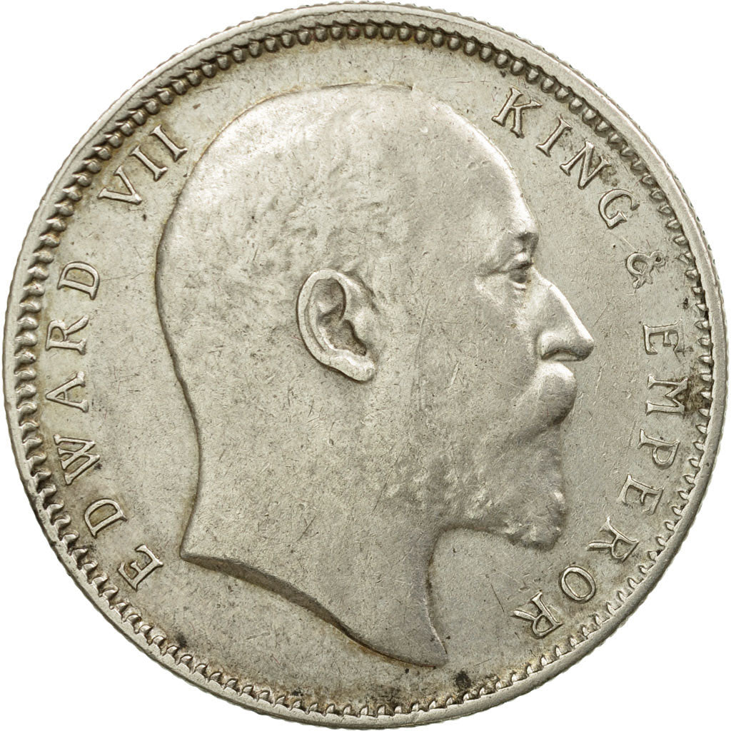 Coin, INDIA-BRITISH, Edward VII, Rupee, 1907, Calcutta, EF(40-45), Silver