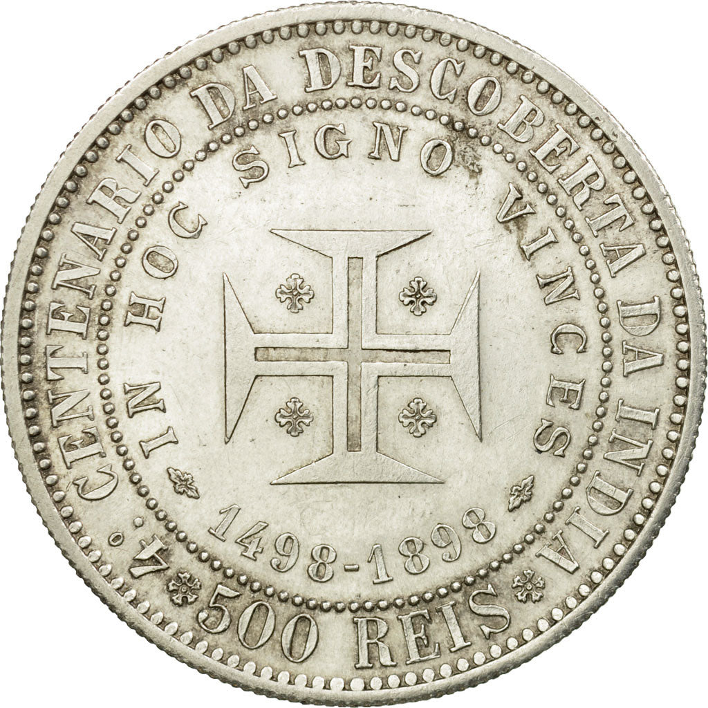 Coin, Portugal, Carlos I, 500 Reis, 1898, MS(60-62), Silver, KM:538