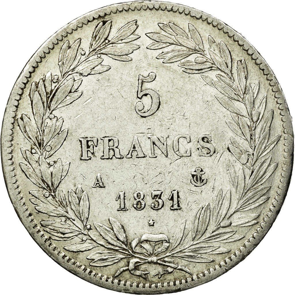 Coin, France, Louis-Philippe, 5 Francs, 1831, Paris, EF(40-45), Silver