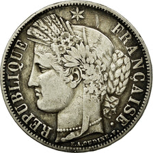 Moneta, Francia, Cérès, 5 Francs, 1849, Paris, MB+, Argento, KM:761.1