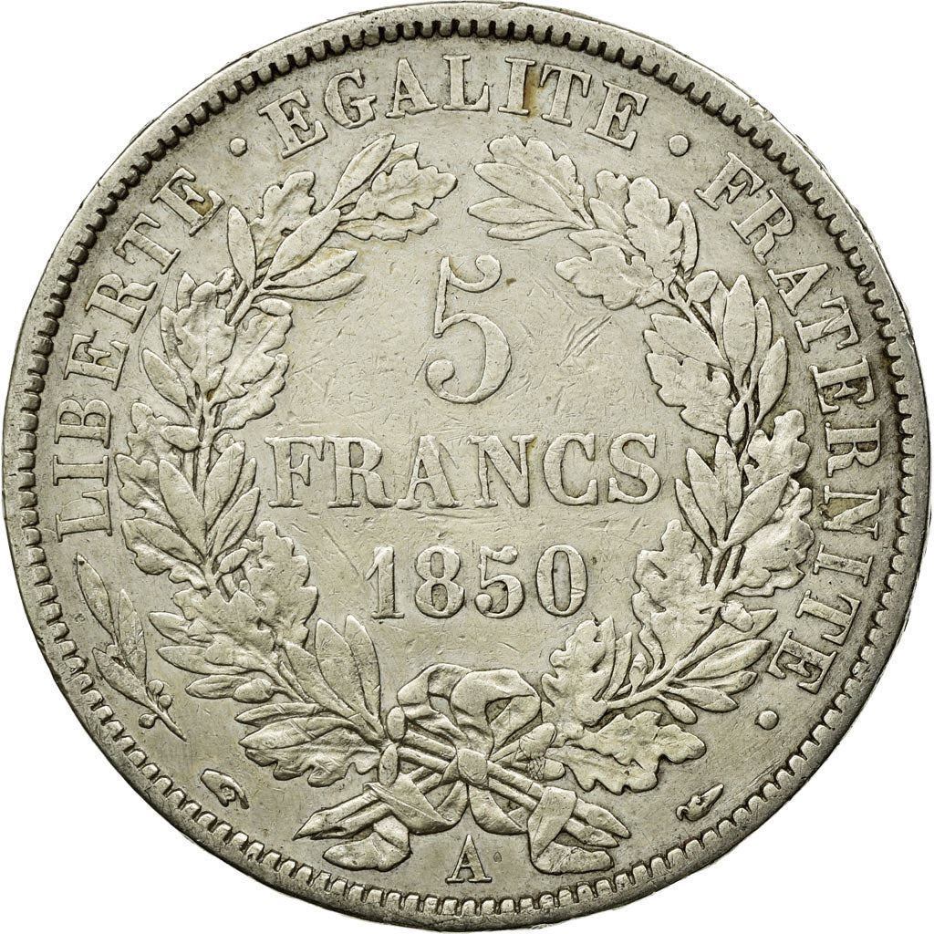 Coin, France, Cérès, 5 Francs, 1850, Paris, EF(40-45), Silver, KM:761.1