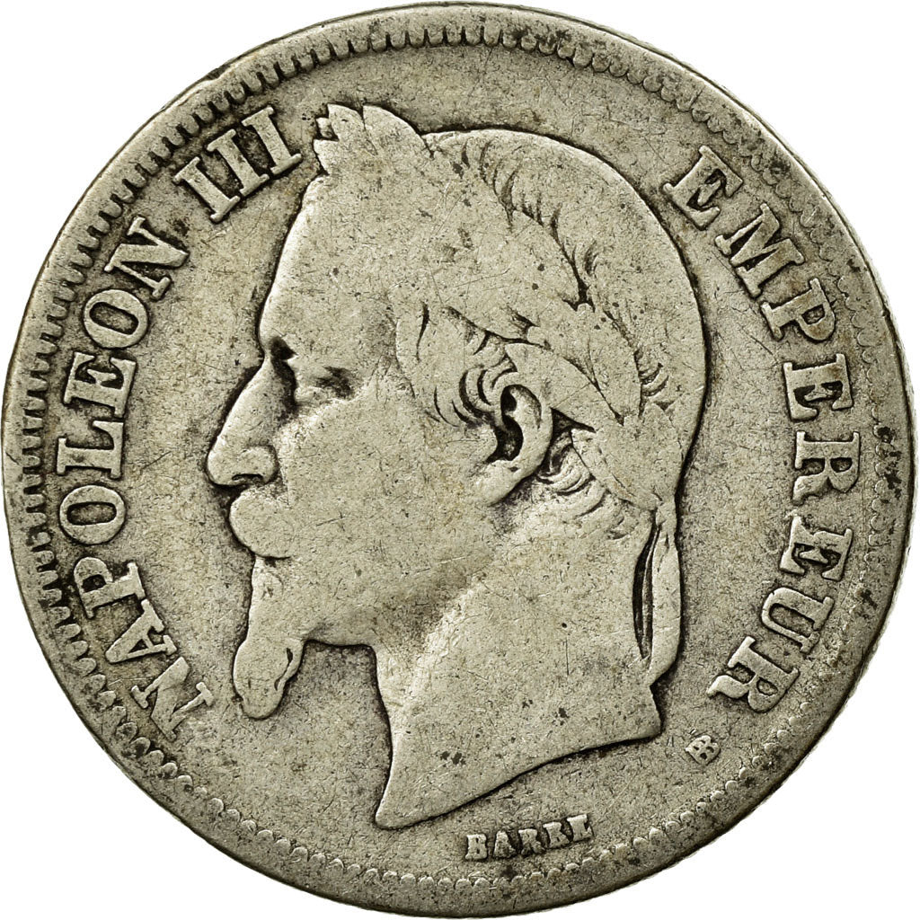 Coin, France, Napoleon III, Napoléon III, 2 Francs, 1869, Strasbourg, F(12-15)