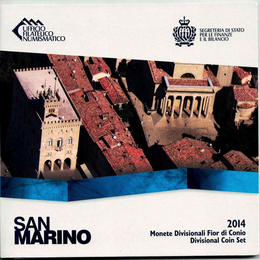 San Marino, 1 Cent to 2 Euro, 2014, MS, Bi-Metallic
