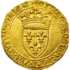 Moneda, Francia, Charles VI, Ecu d'or à la Couronne, Ecu d'or, 1394, MBC, Oro