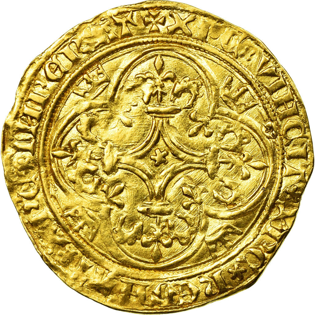 Coin, France, Charles VI, Ecu d'or à la Couronne, 1411, Angers