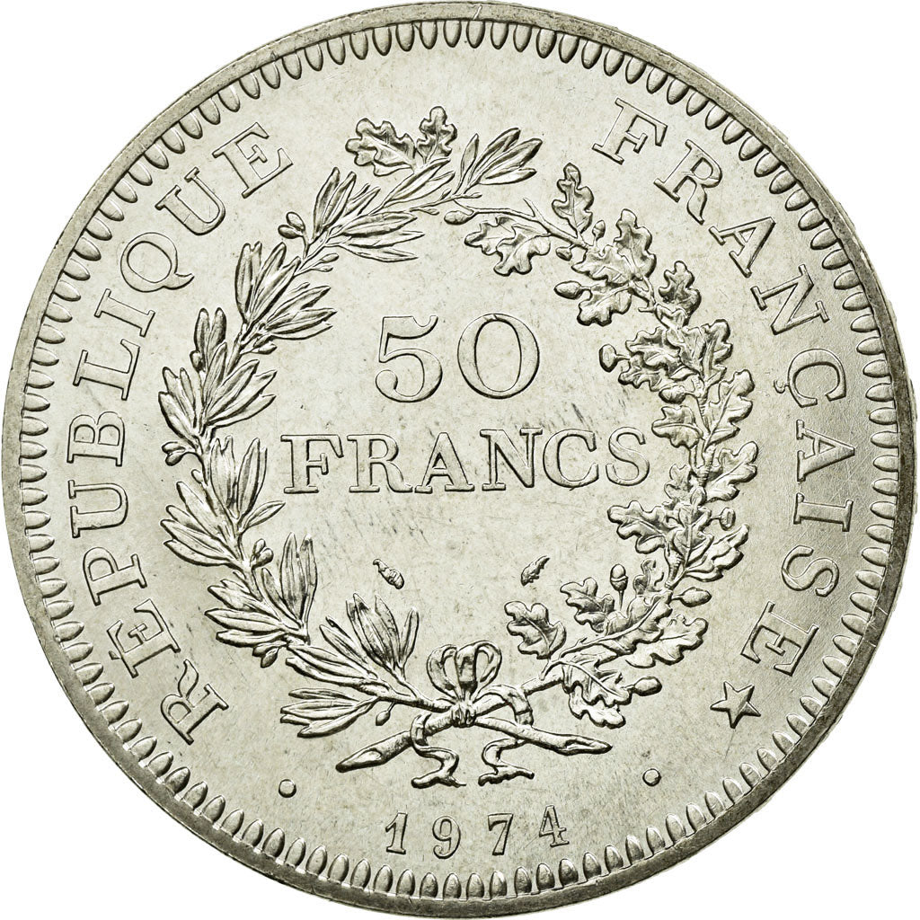 Monnaie, France, Hercule, 50 Francs, 1974, Avers 20 francs, SUP, Argent