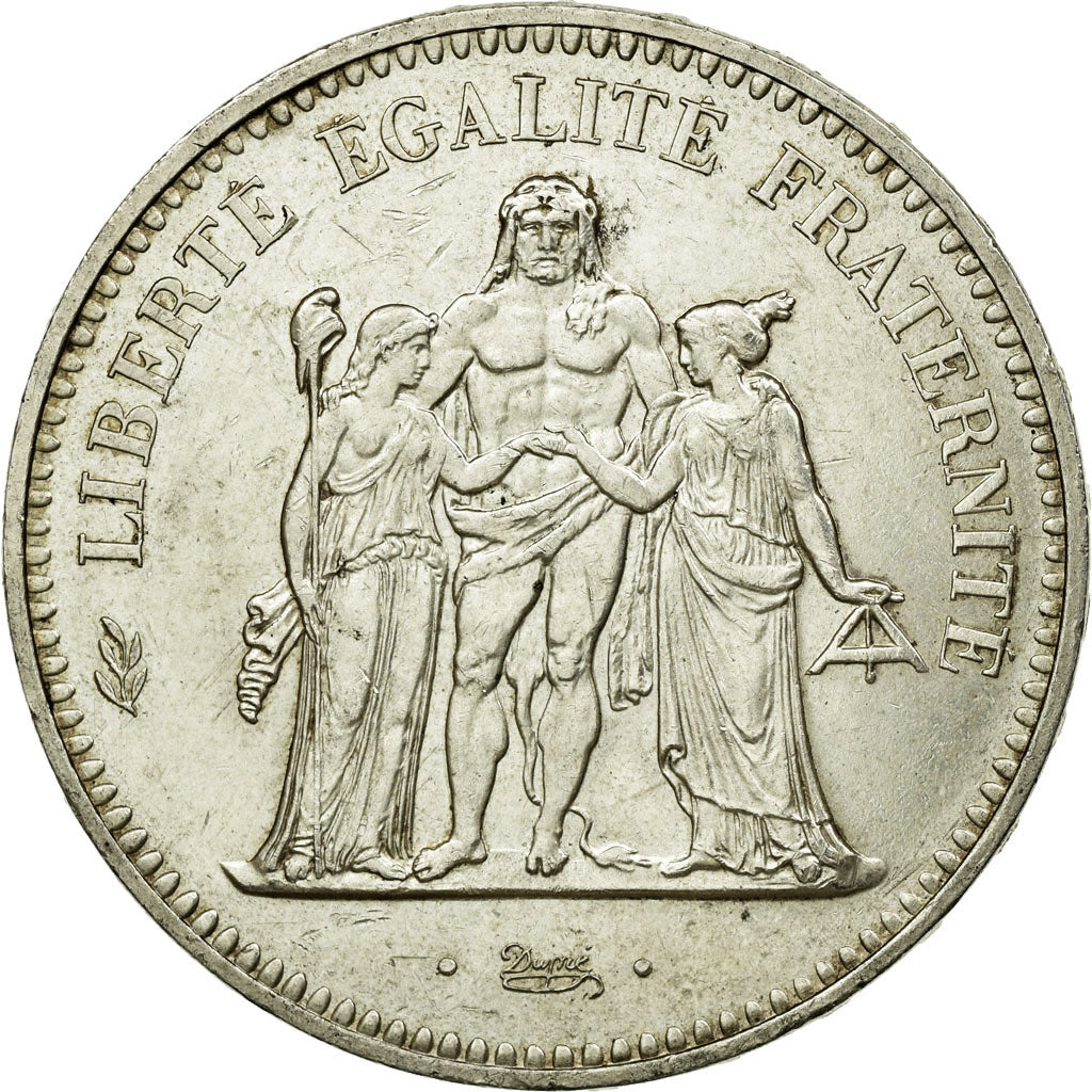Coin, France, Hercule, 50 Francs, 1974, Avers 20 francs, EF(40-45), Silver
