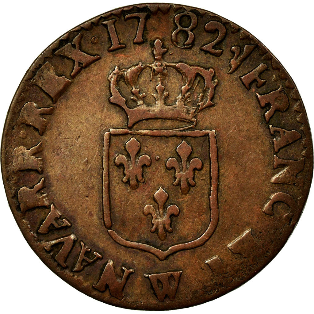 Coin, France, Louis XVI, Liard, 1782, Lille, EF(40-45), Copper