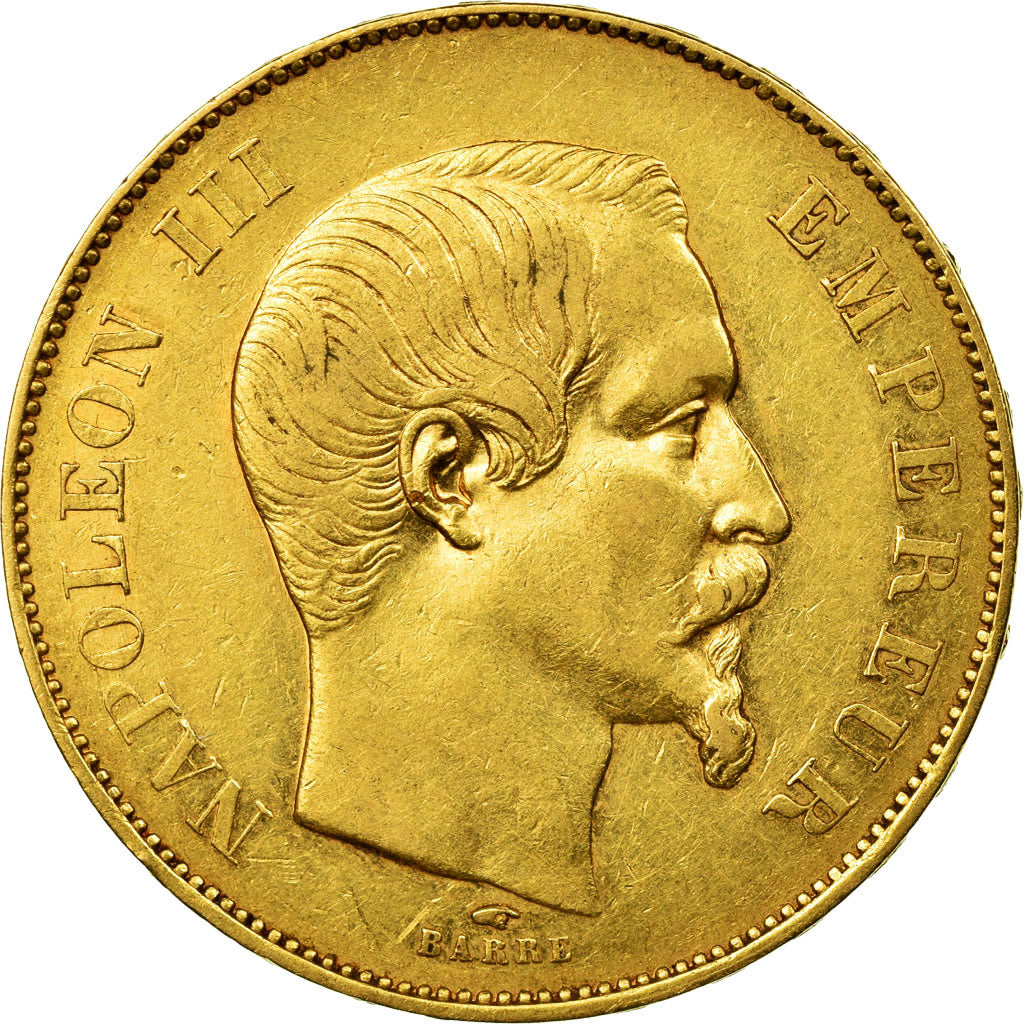 Moneta, Francia, Napoleon III, Napoléon III, 50 Francs, 1856, Paris, BB, Oro