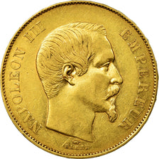 Moneta, Francia, Napoleon III, Napoléon III, 50 Francs, 1856, Paris, BB, Oro