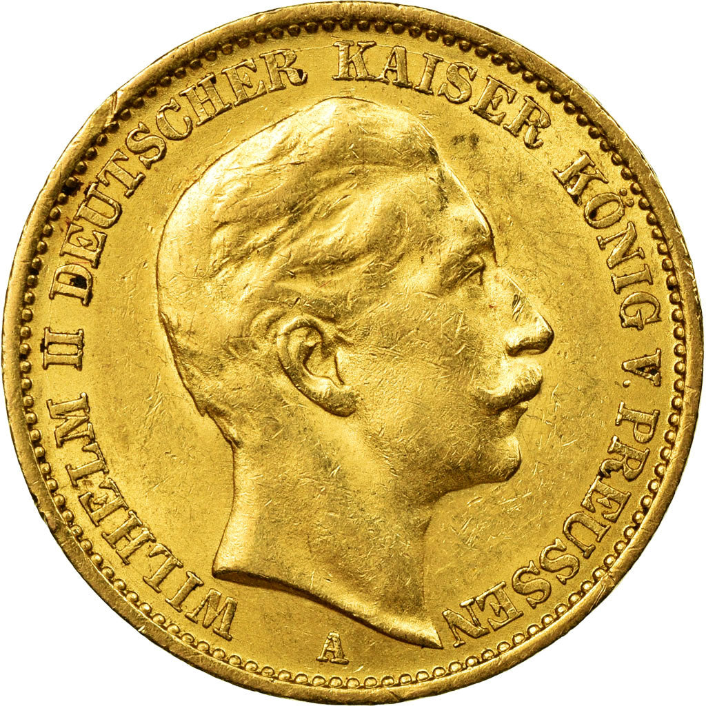 Moneda, Estados alemanes, PRUSSIA, Wilhelm II, 20 Mark, 1909, Berlin, MBC+, Oro
