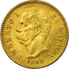 Coin, Italy, Umberto I, 20 Lire, 1882, Rome, MS(60-62), Gold, KM:21