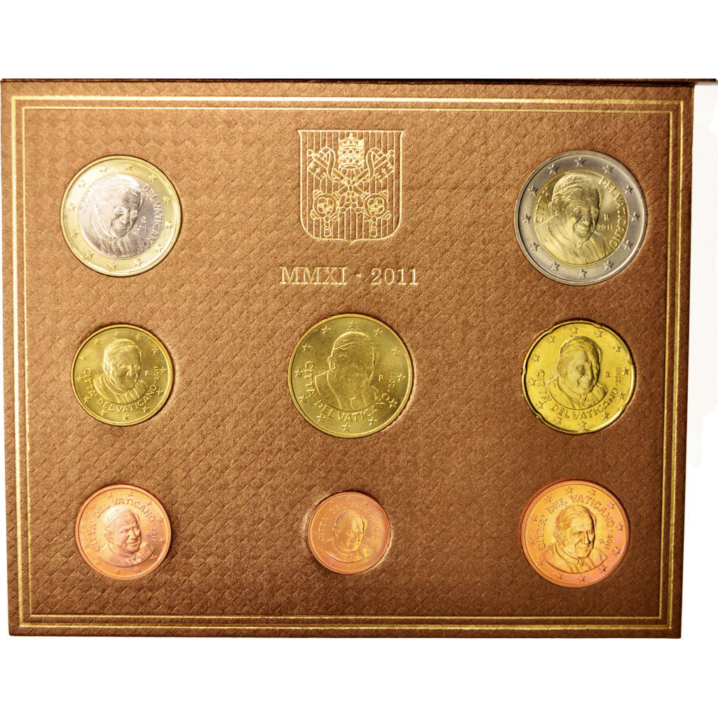Vatican, 1 Cent to 2 Euro, 2011, MS, Bi-Metallic