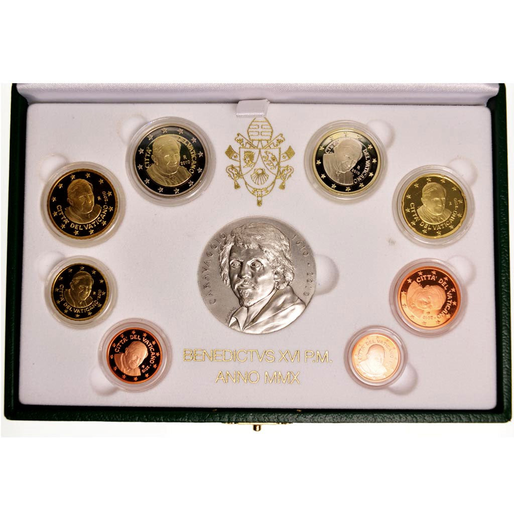 Vatican, 1 Cent to 2 Euro, 2010, MS, Proof