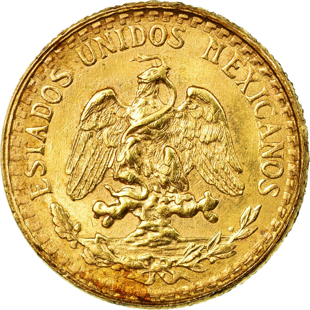Coin, Mexico, 2 Pesos, 1945, Mexico City, EF(40-45), Gold, KM:461