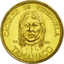 Coin, Venezuela, Tamanaco, 20 Bolivares, 1957, Karlsruhe, MS(60-62), Gold