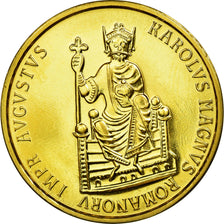 Munten, België, Charlemagne, 50 Ecu, 1989, UNC-, Goud, KM:174