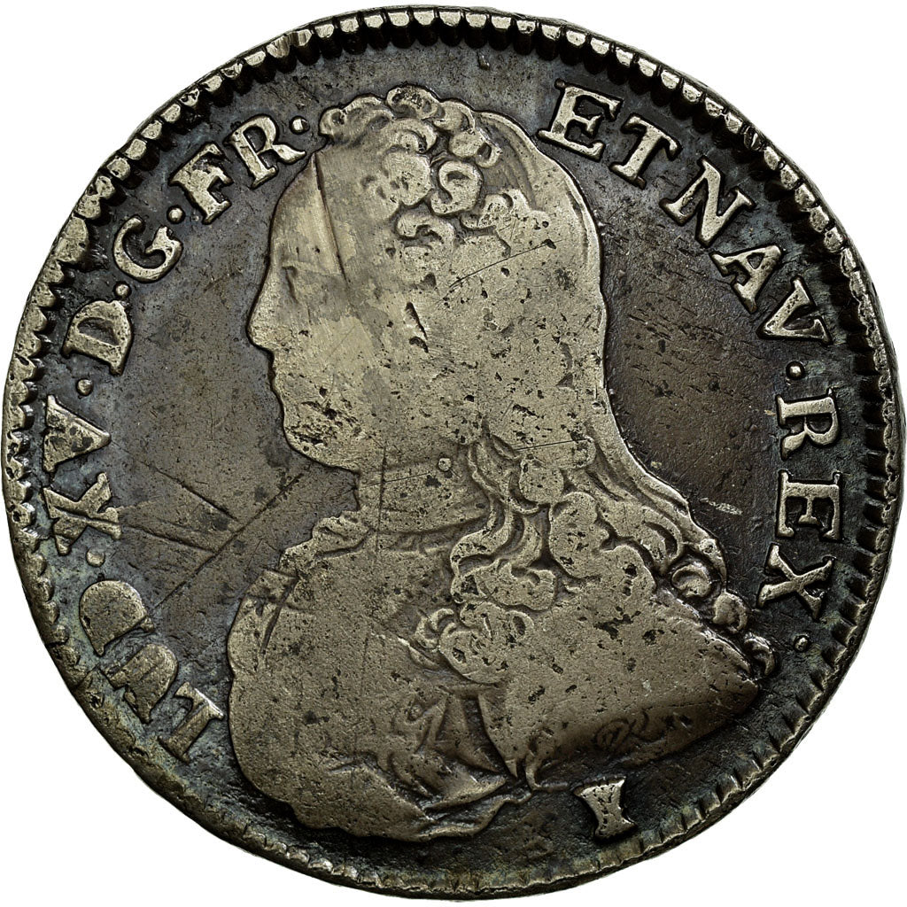 Monnaie, France, Louis XV, 1/2 Écu aux branches d'olivier, 1728, Rennes