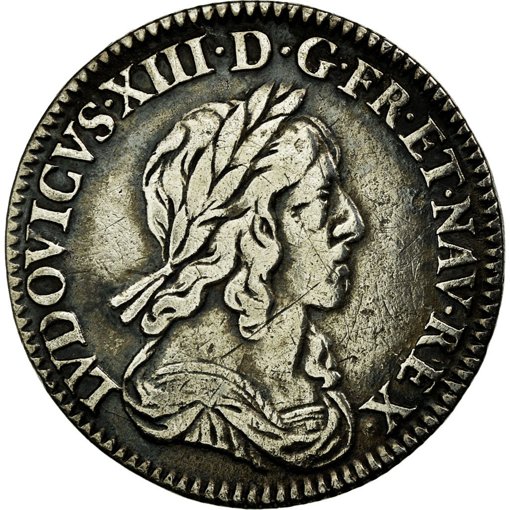 Coin, France, Louis XIII, 1/12 Écu, 2e poinçon de Warin, buste drapé, 1/12