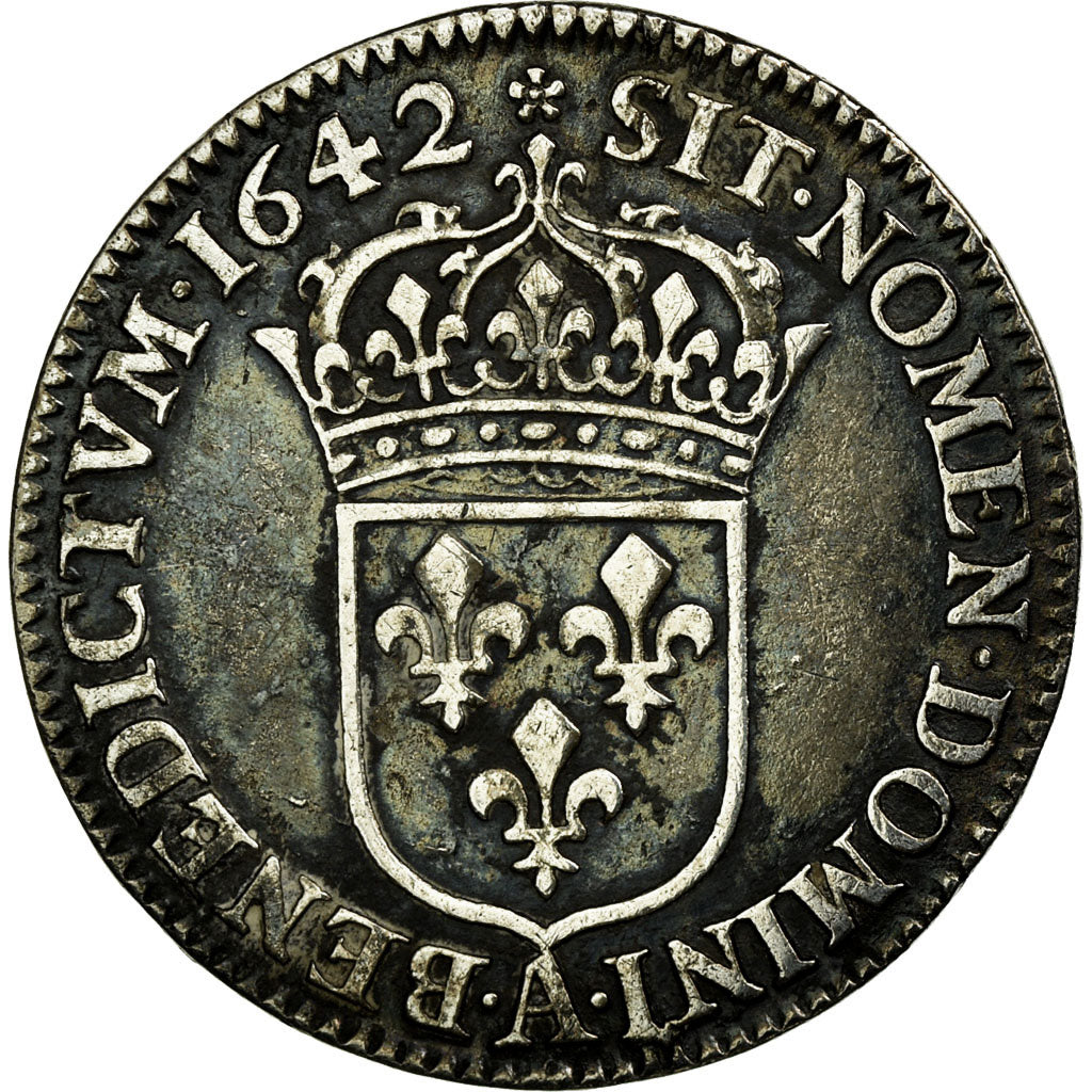 Coin, France, Louis XIII, 1/12 Écu, 2e poinçon de Warin, buste drapé, 1/12