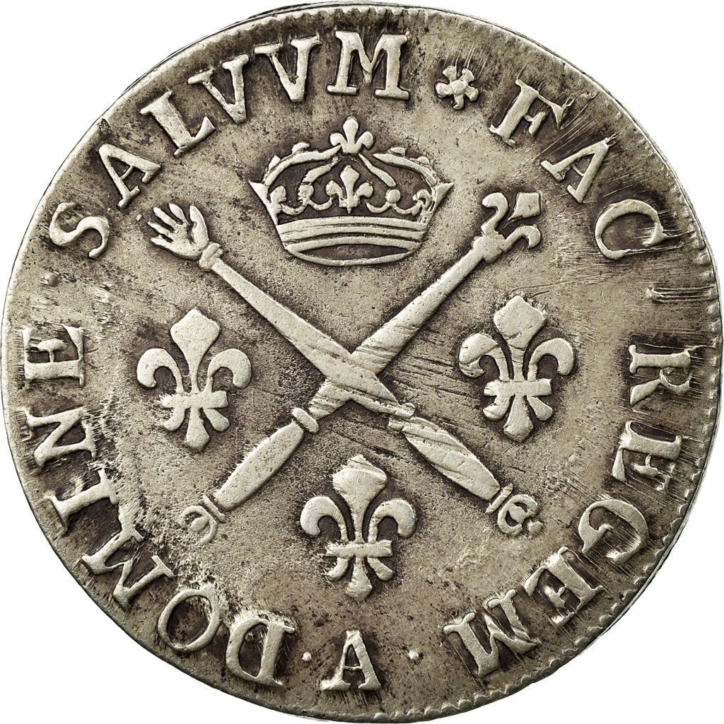 Munten, Frankrijk, Louis XIV, 20 Sols aux insignes, 1/4 Ecu, 1708, Paris, FR+