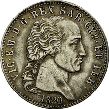 Monnaie, États italiens, SARDINIA, Vittorio Emanuele I, 5 Lire, 1820, Torino