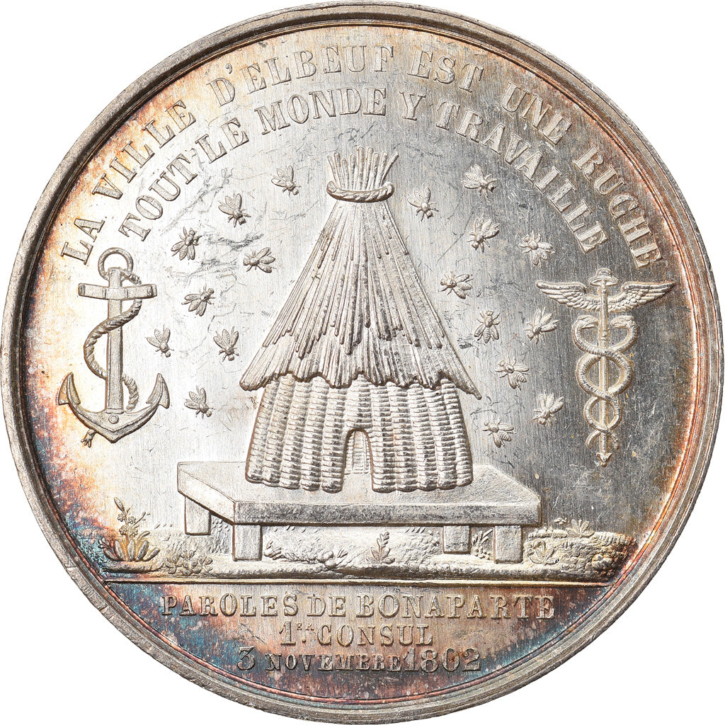 France, Token, Chambre de Commerce d'Elbeuf, 1861, Lecomte, MS(60-62), Silver