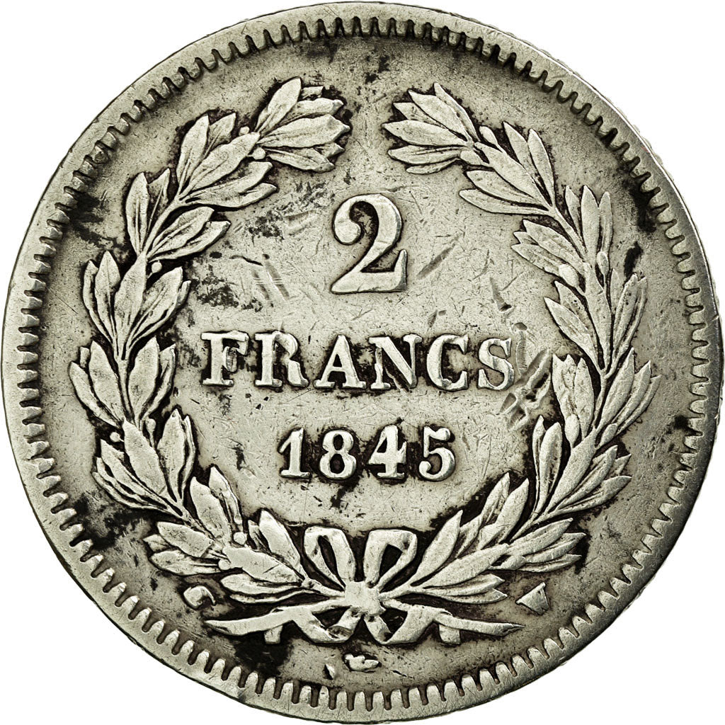 Moneta, Francia, Louis-Philippe, 2 Francs, 1845, Lille, MB, Argento, KM:743.13