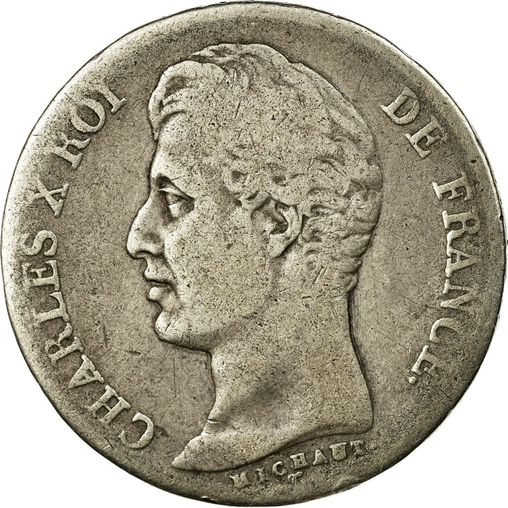 Coin, France, Charles X, Franc, 1825, Paris, F(12-15), Silver, KM:724.1
