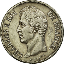 Coin, France, Charles X, 5 Francs, 1828, Lyons, VF(30-35), Silver, KM:728.4