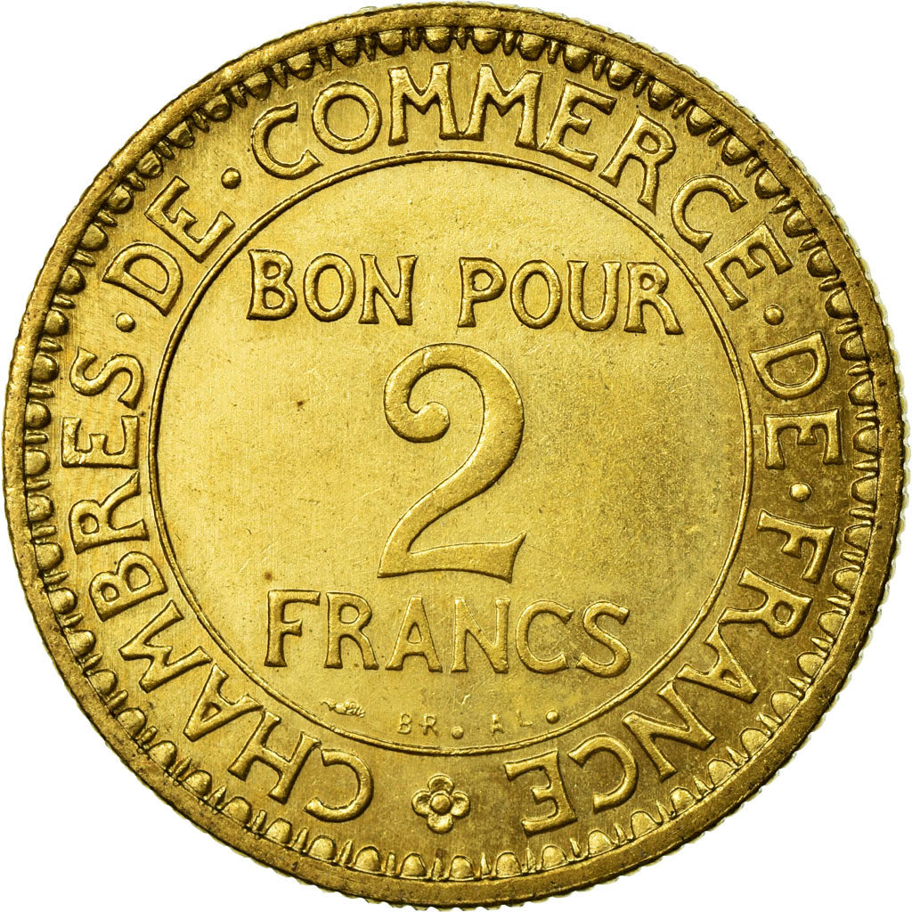 Moneta, Francja, Chambre de commerce, 2 Francs, 1921, Paris, MS(60-62)