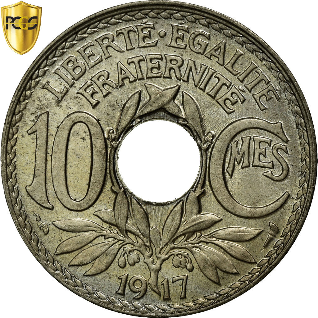 Coin, France, Lindauer, 10 Centimes, 1917, PCGS, MS66, Copper-nickel, KM:866a
