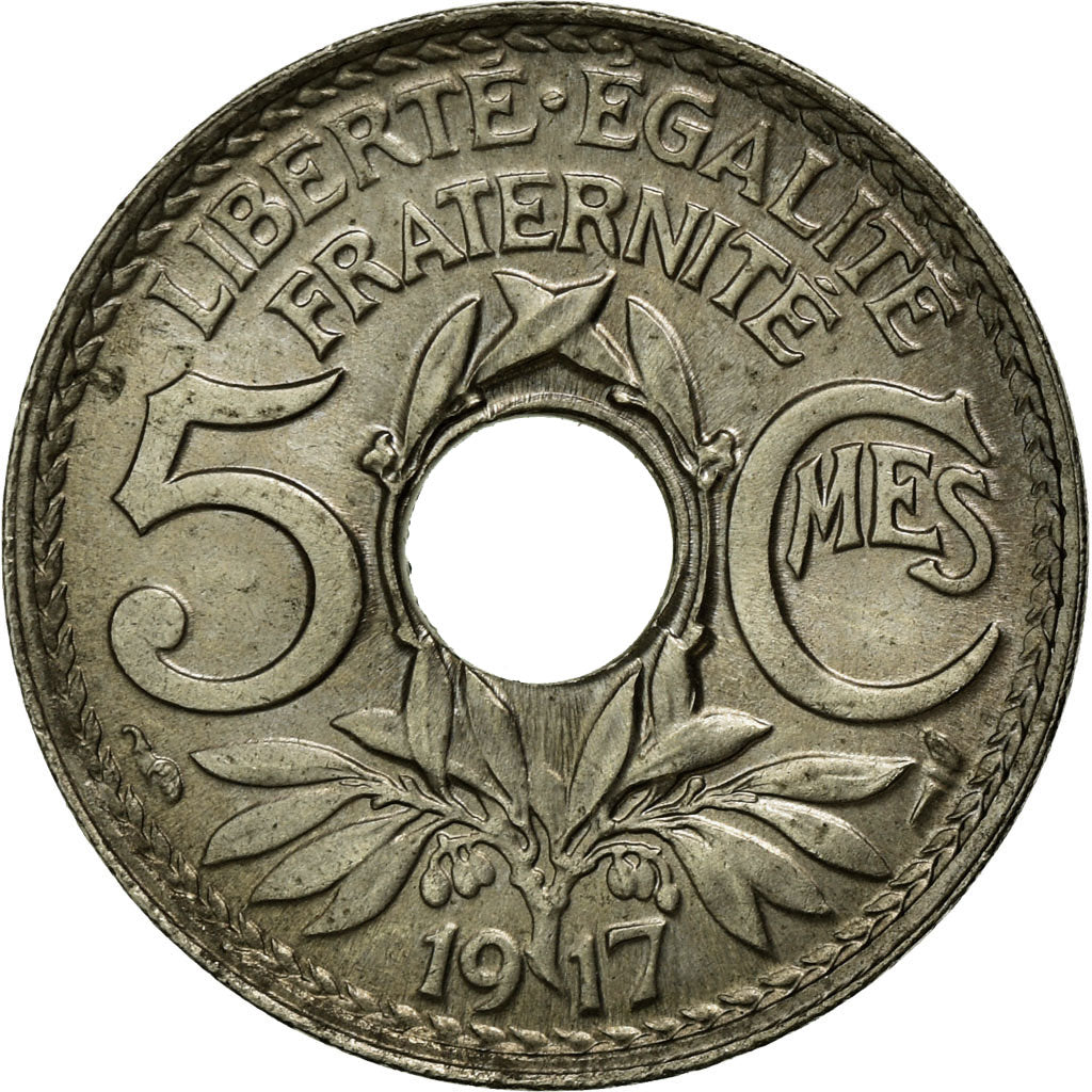 Coin, France, Lindauer, 5 Centimes, 1917, MS(60-62), Copper-nickel, KM:865