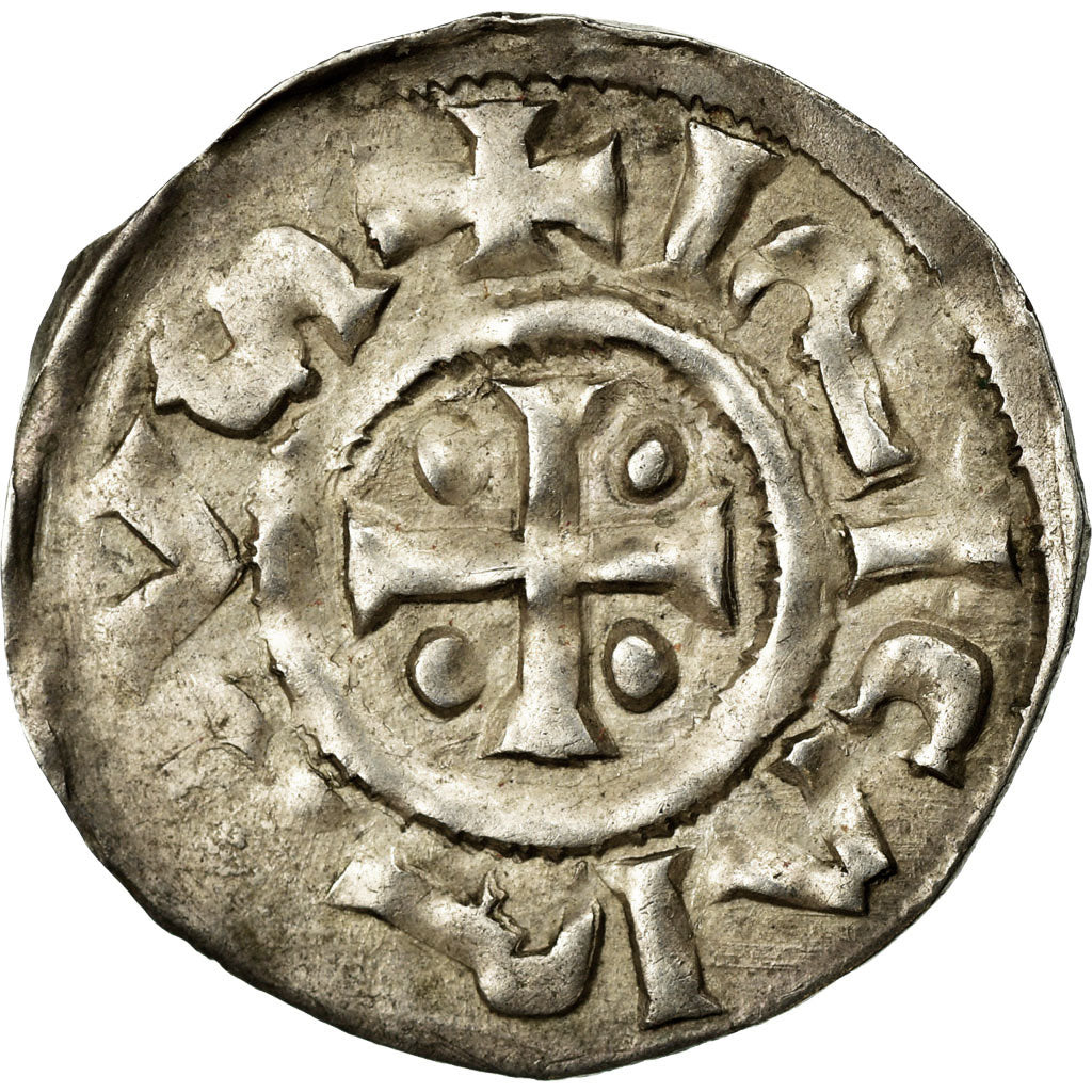 Munten, Frankrijk, Normandie, Richard Ier, Denier, 960-980, Rouen, ZF+, Zilver