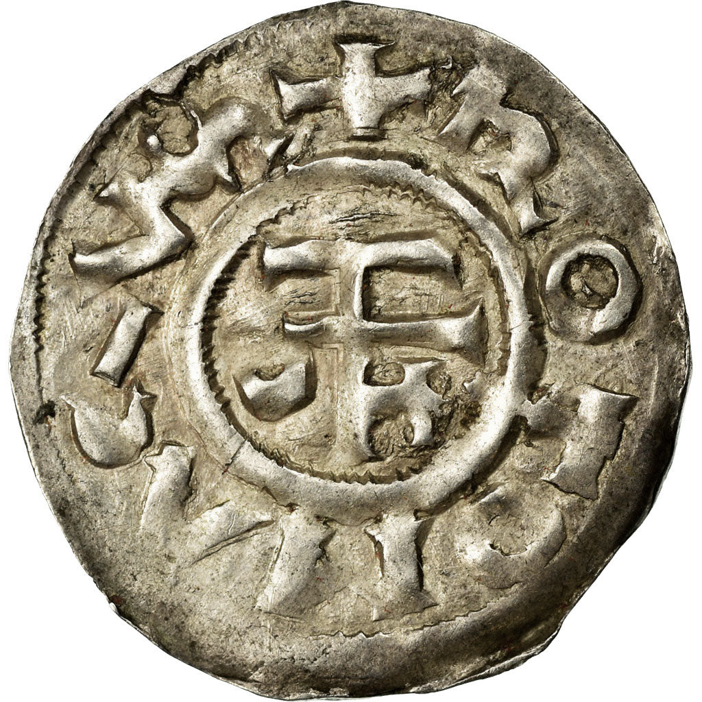Munten, Frankrijk, Normandie, Richard Ier, Denier, 960-980, Rouen, ZF+, Zilver