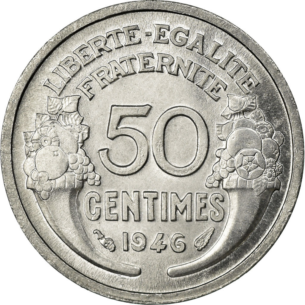 Moneta, Francia, Morlon, 50 Centimes, 1946, Paris, SPL, Alluminio, KM:894.1a