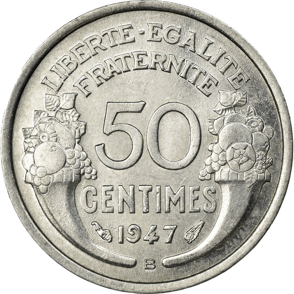 Coin, France, Morlon, 50 Centimes, 1947, Beaumont - Le Roger, MS(63), Aluminum