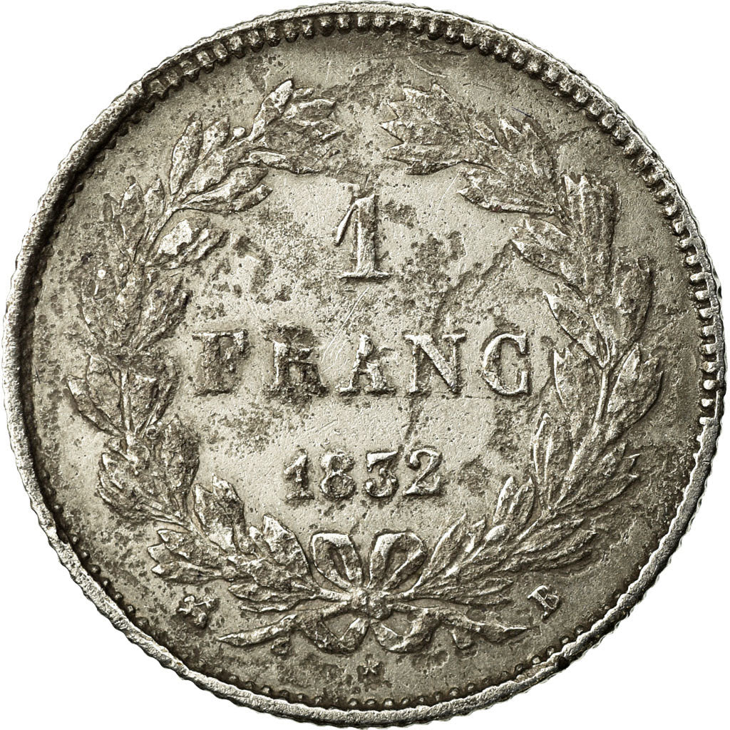 Coin, France, Louis-Philippe, Franc, 1832, Rouen, VF(20-25), Silver, KM:748.2