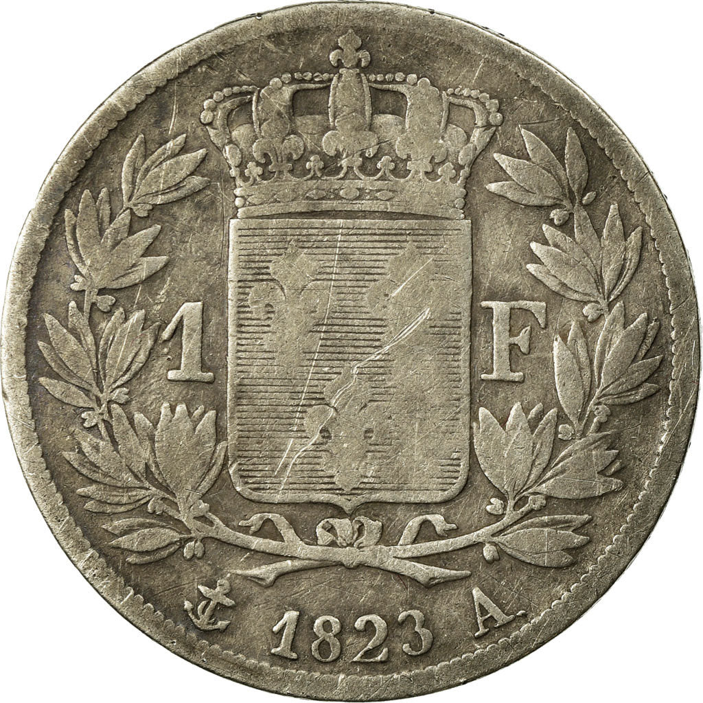 Münze, Frankreich, Louis XVIII, Louis XVIII, Franc, 1823, Paris, SGE+, Silber