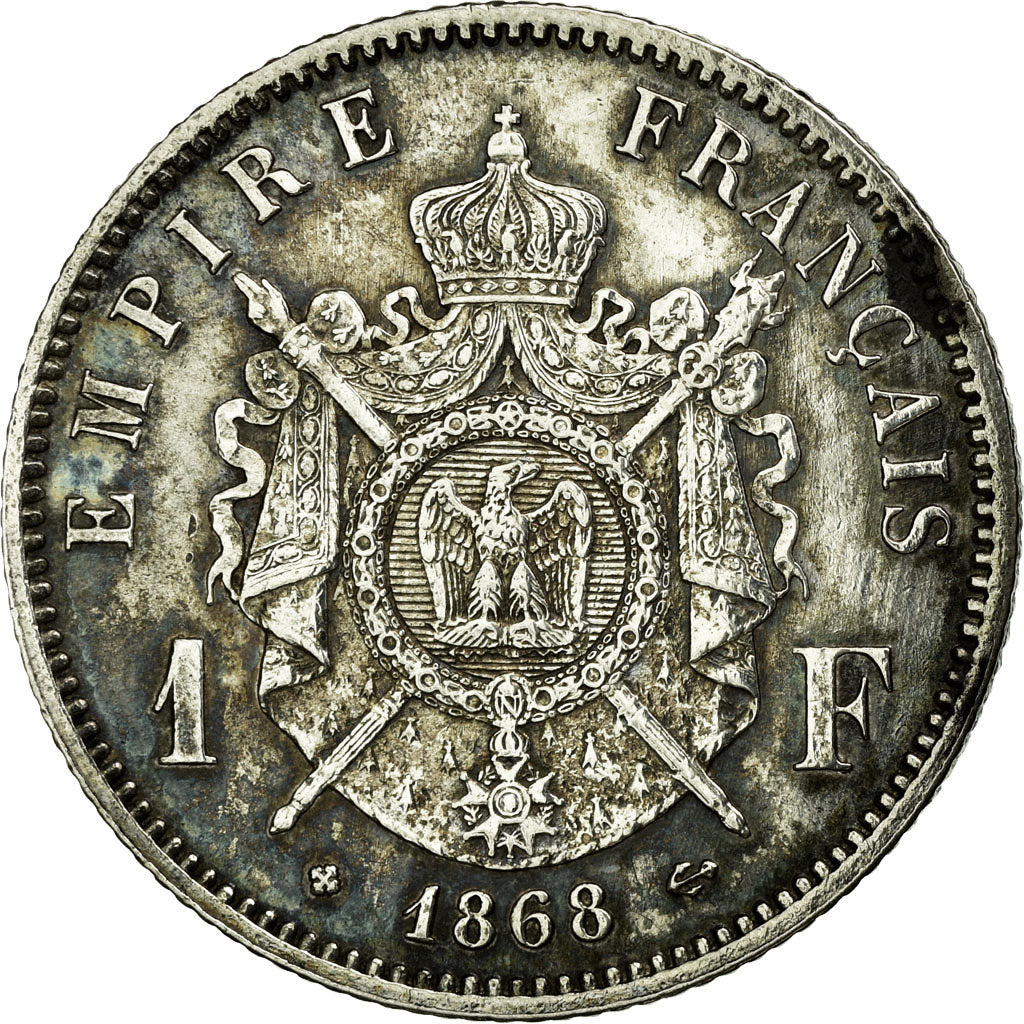 Moneta, Francia, Napoleon III, Napoléon III, Franc, 1868, Strasbourg, BB