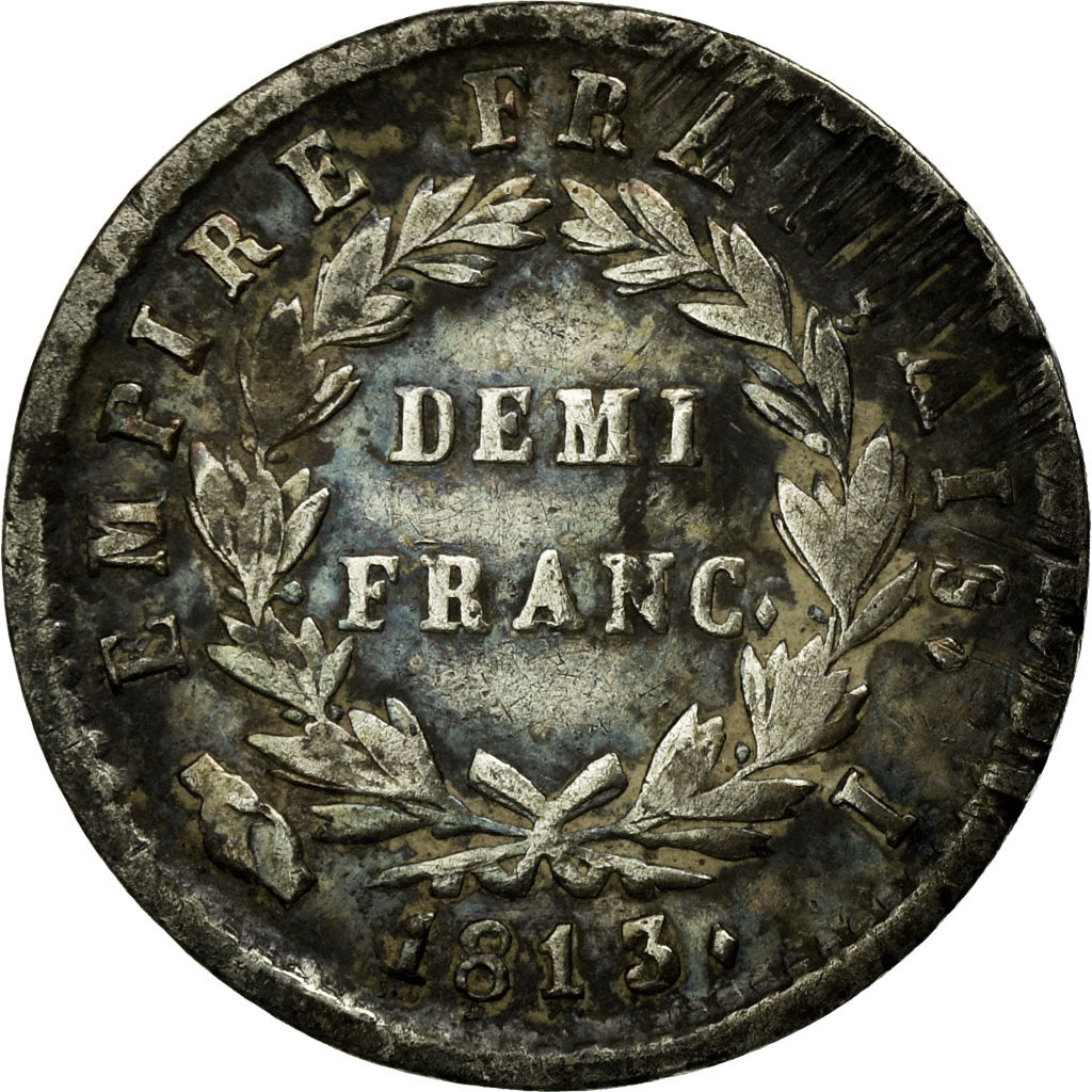 Coin, France, Napoléon I, 1/2 Franc, 1813, Limoges, EF(40-45), Silver