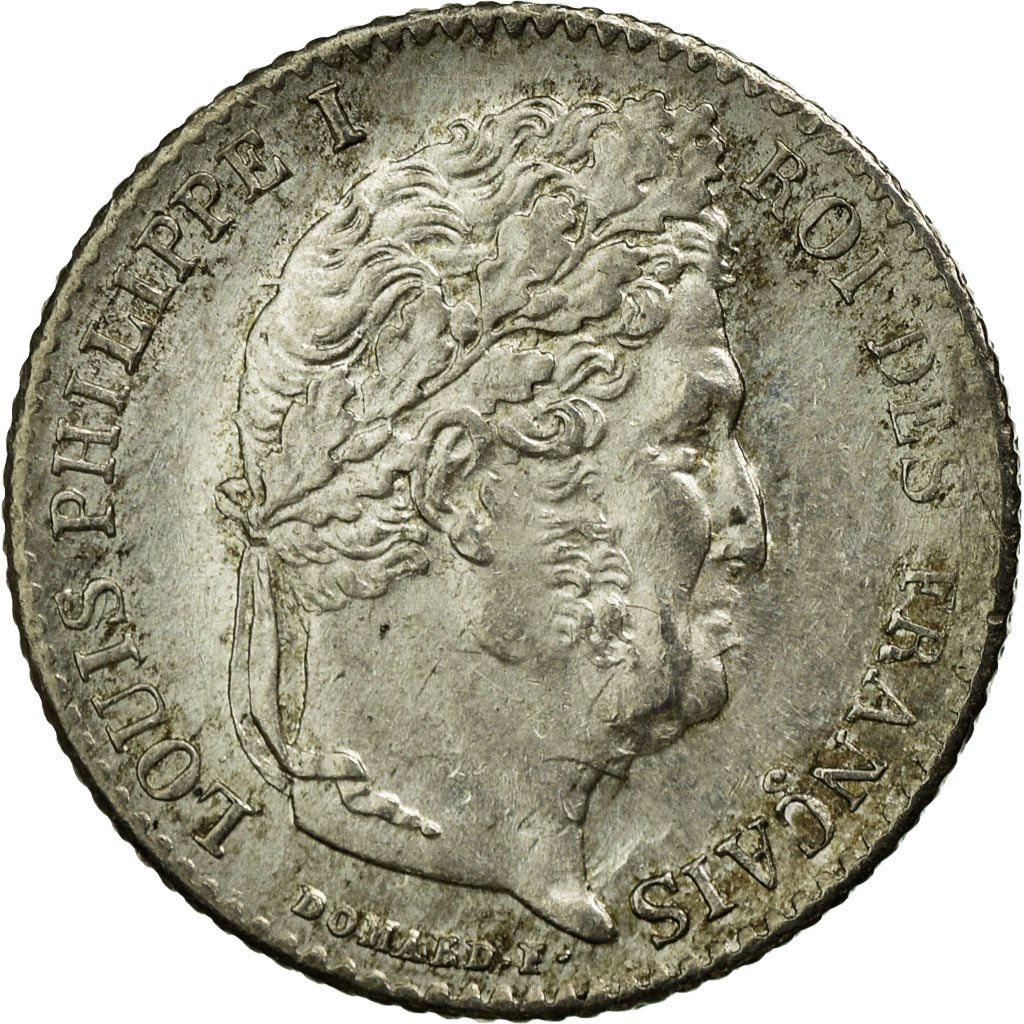 Coin, France, Louis-Philippe, 1/4 Franc, 1839, Paris, AU(55-58), Silver