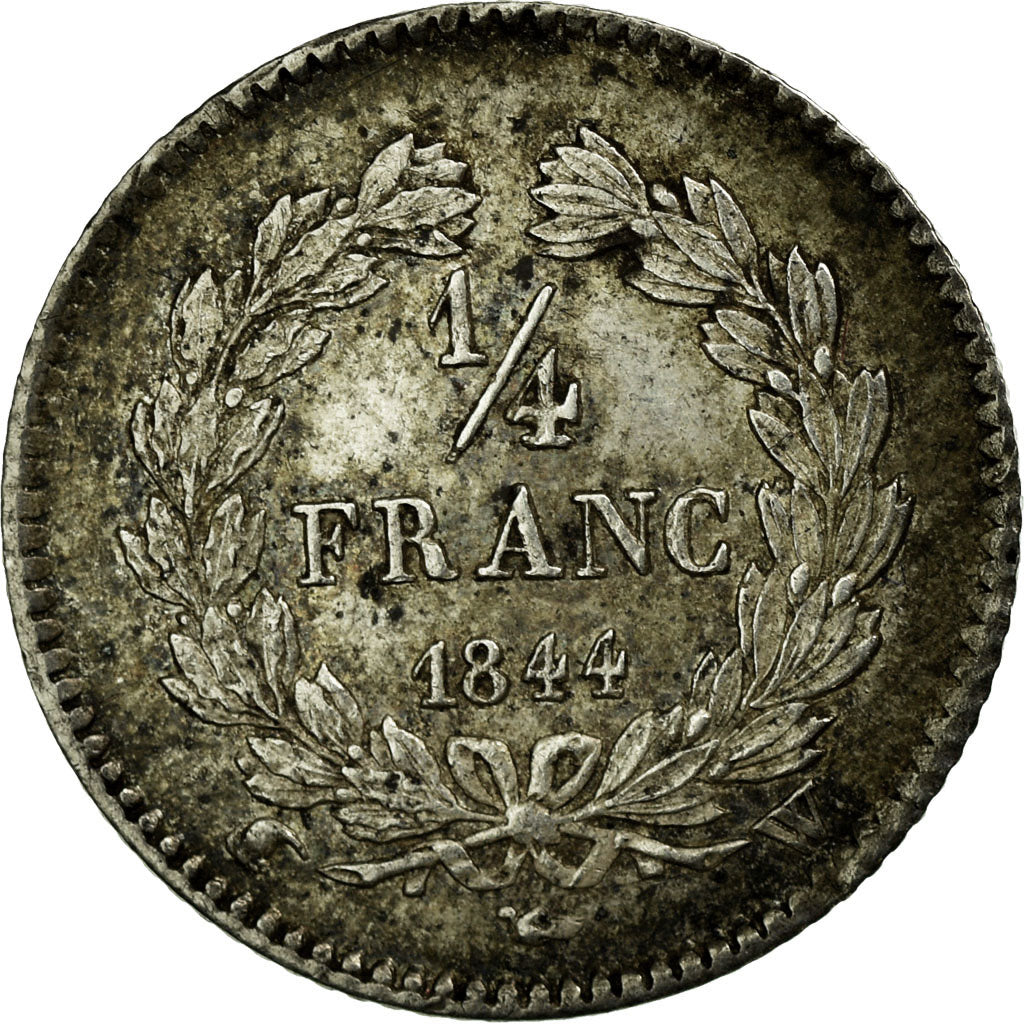 Coin, France, Louis-Philippe, 1/4 Franc, 1844, Lille, AU(50-53), Silver