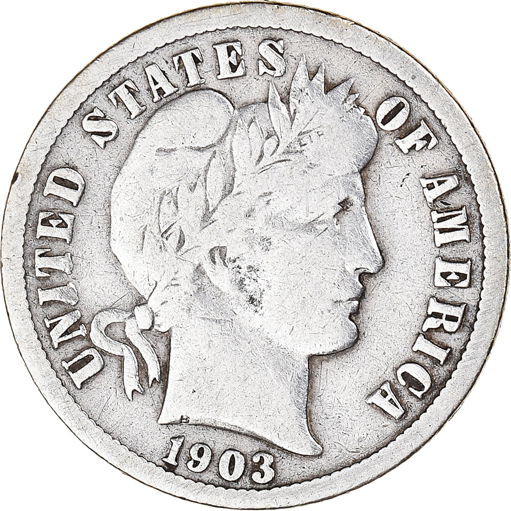 Coin, United States, Barber Dime, Dime, 1903, U.S. Mint, Philadelphia