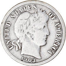 Coin, United States, Barber Dime, Dime, 1903, U.S. Mint, Philadelphia