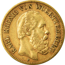 Moneta, Stati tedeschi, WURTTEMBERG, Karl I, 10 Mark, 1876, Freudenstadt, BB