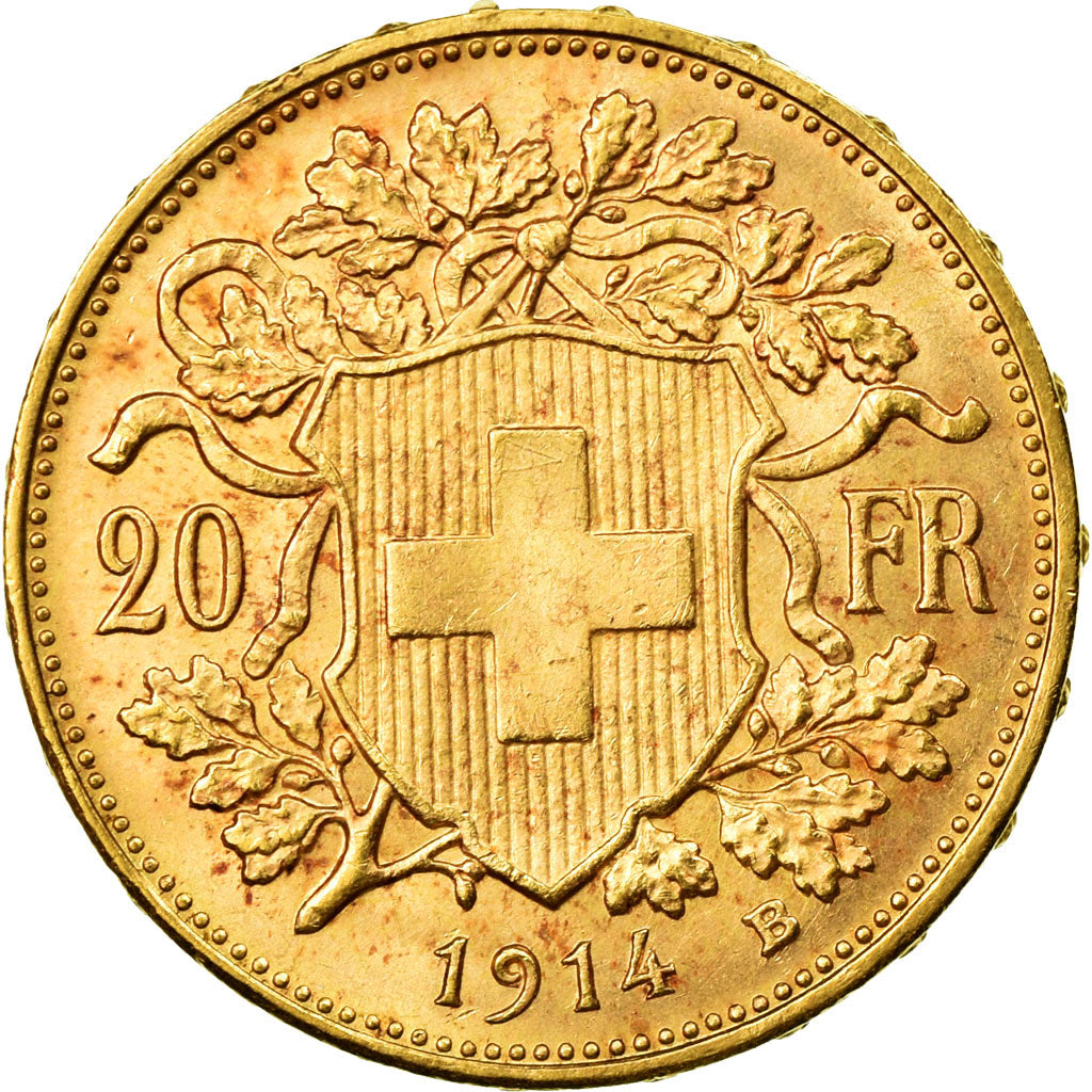 Moneda, Suiza, 20 Francs, 1914, Bern, EBC+, Oro, KM:35.1