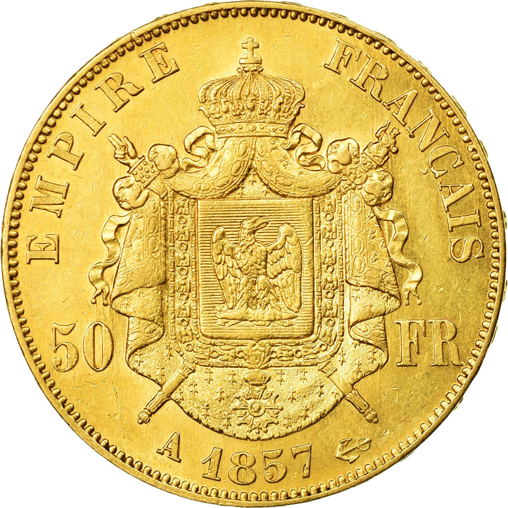 Moneda, Francia, Napoleon III, Napoléon III, 50 Francs, 1857, Paris, EBC, Oro