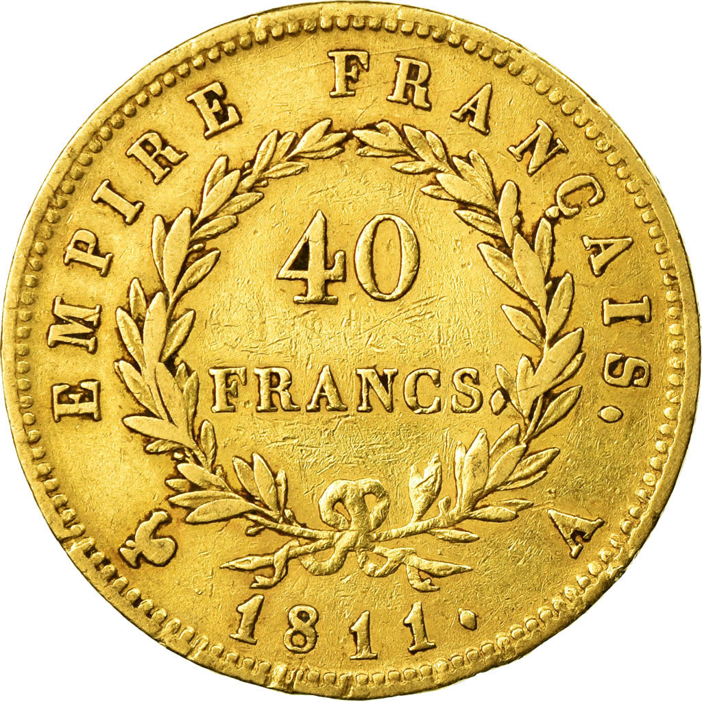 Münze, Frankreich, Napoléon I, 40 Francs, 1811, Paris, S+, Gold, KM:696.1