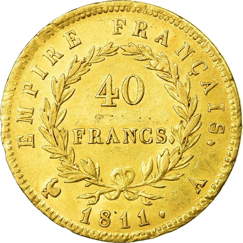 Moneta, Francia, Napoléon I, 40 Francs, 1811, Paris, BB+, Oro, KM:696.1
